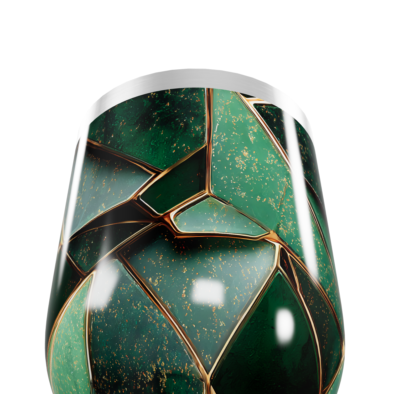 Copo Térmico Slim - Verde Metalizado Geométrico