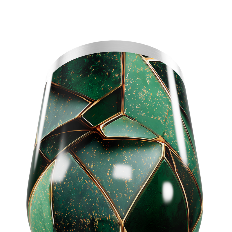 Copo Térmico Slim - Verde Metalizado Geométrico