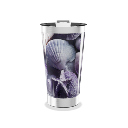 Copo Térmico - Estampa Conchas e Estrelas Marinhas