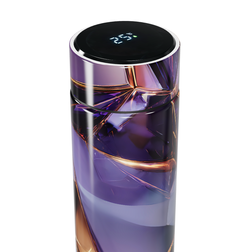 Garrafa Térmica Touch - Roxa com Design Geométrico