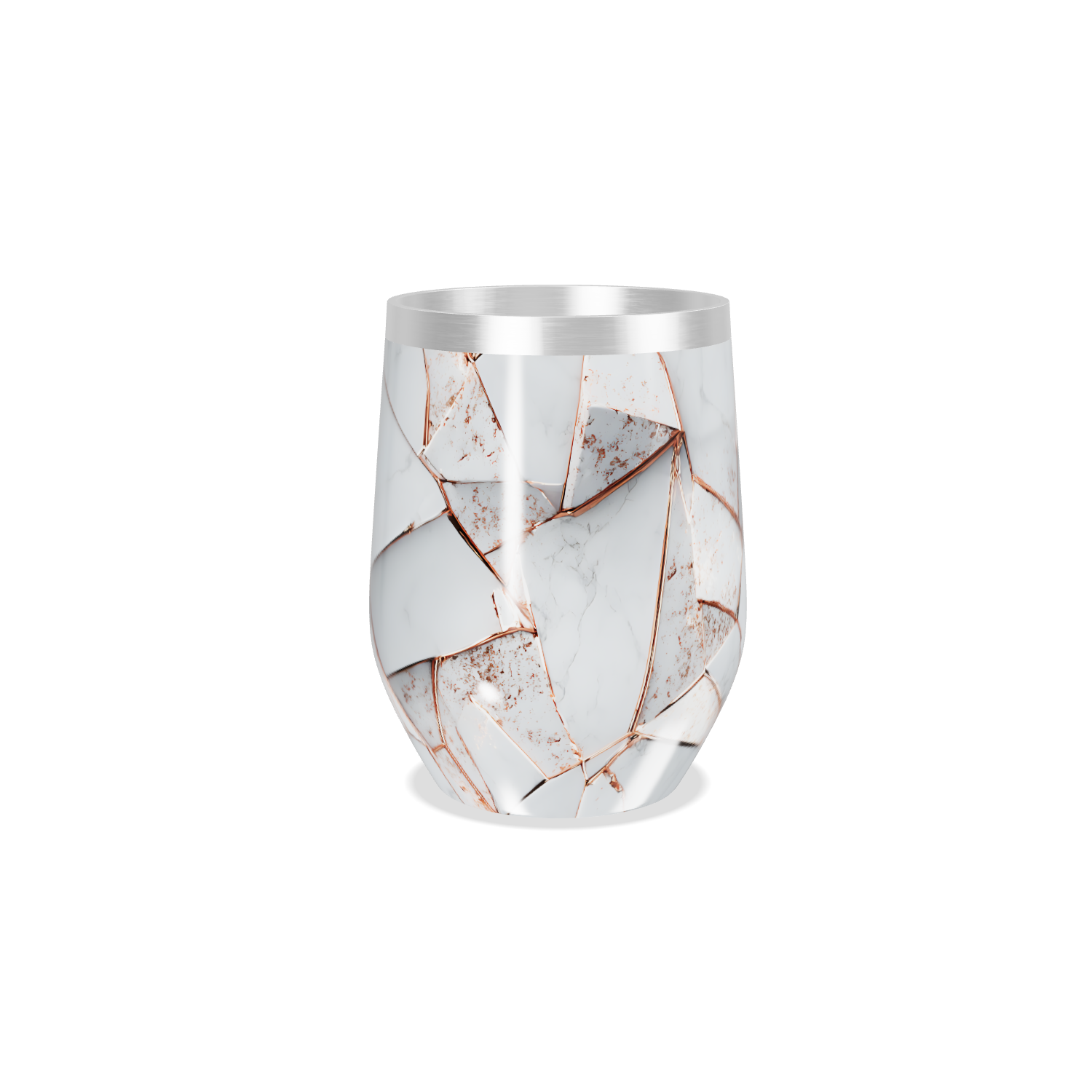 Copo Térmico Slim - Mármore Branco Geométrico