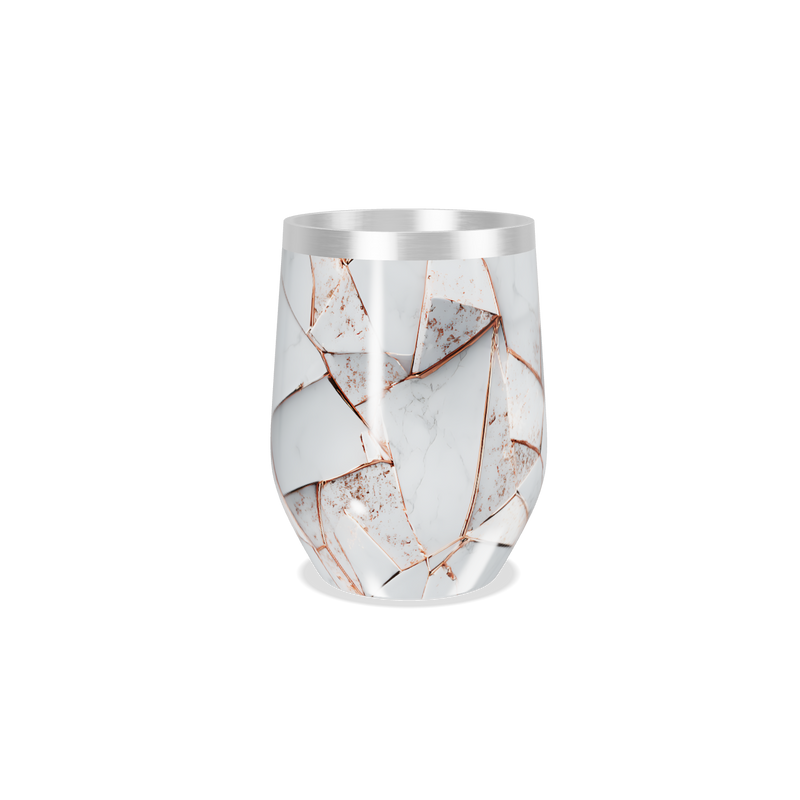 Copo Térmico Slim - Mármore Branco Geométrico