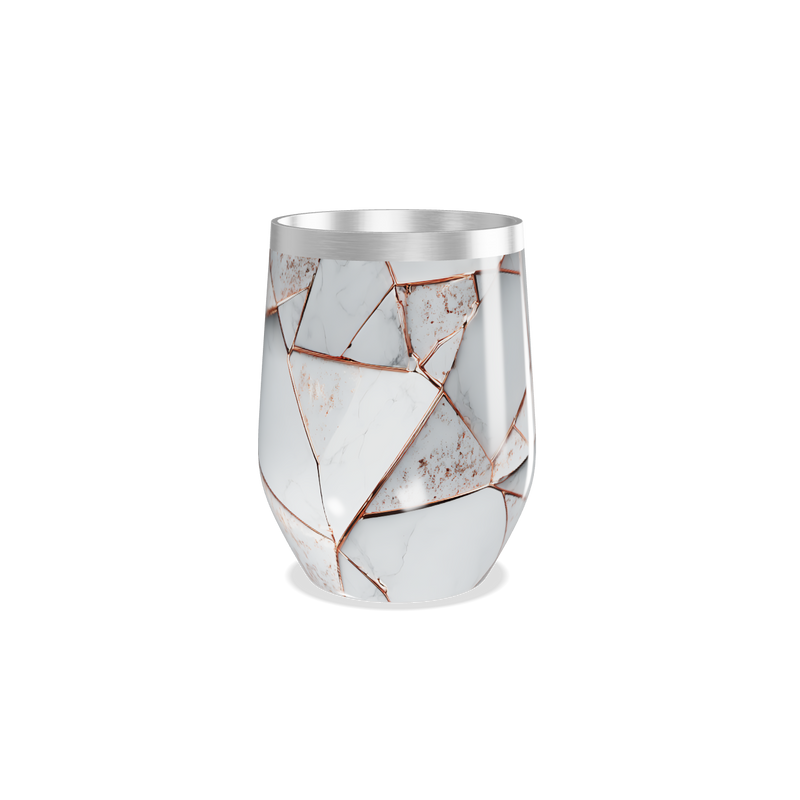 Copo Térmico Slim - Mármore Branco Geométrico