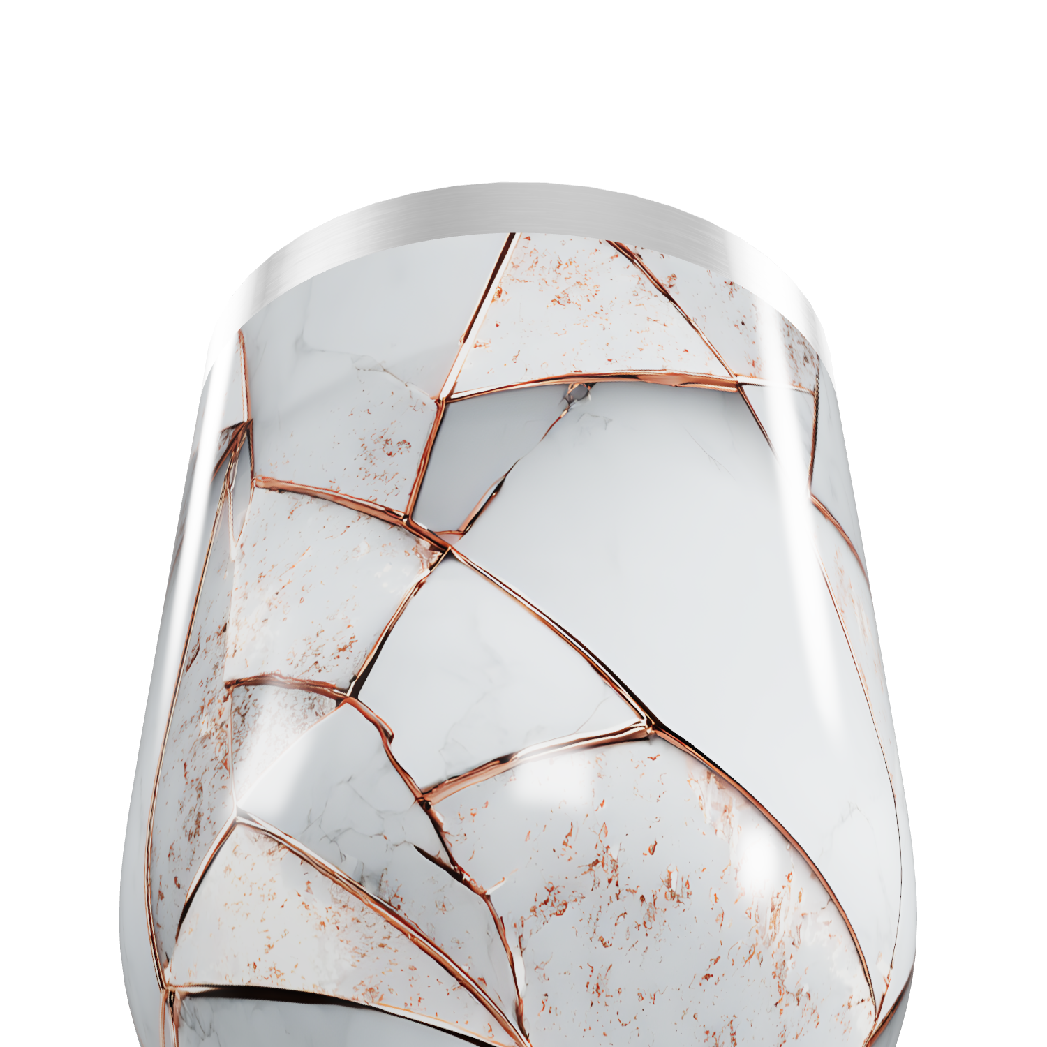 Copo Térmico Slim - Mármore Branco Geométrico