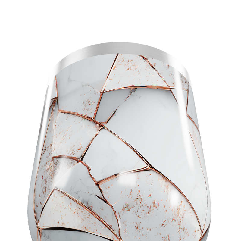 Copo Térmico Slim - Mármore Branco Geométrico