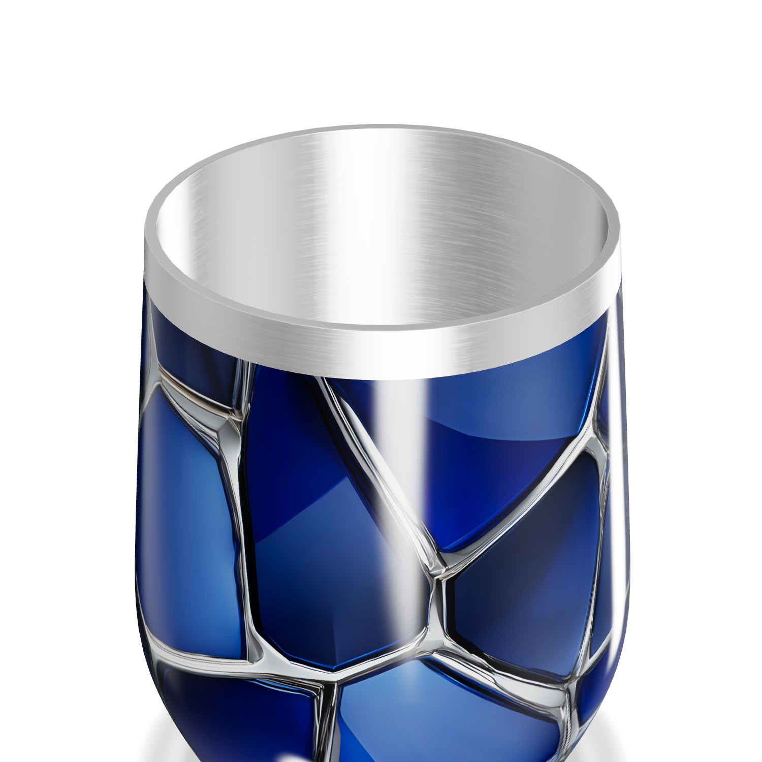 Copo Térmico Slim - Azul com Estampa Geométrica