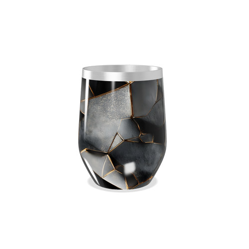 Copo Térmico Slim - Preto com Detalhes Dourados