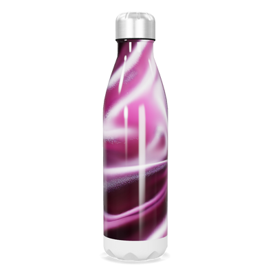 Garrafa Inox - Rosa com Efeito Espiral