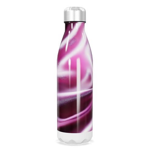 Garrafa Inox - Rosa com Efeito Espiral