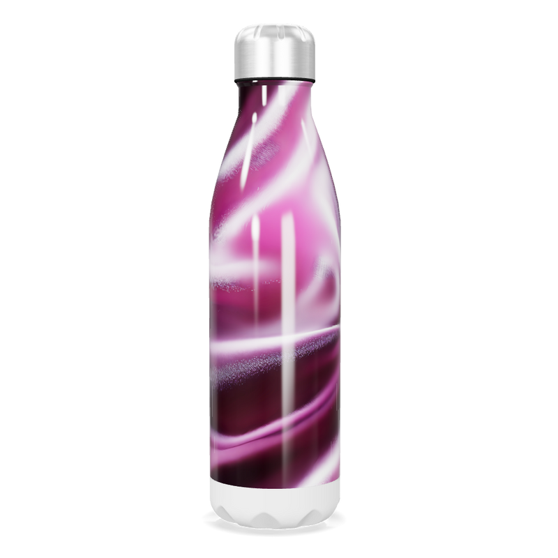 Garrafa Inox - Rosa com Efeito Espiral