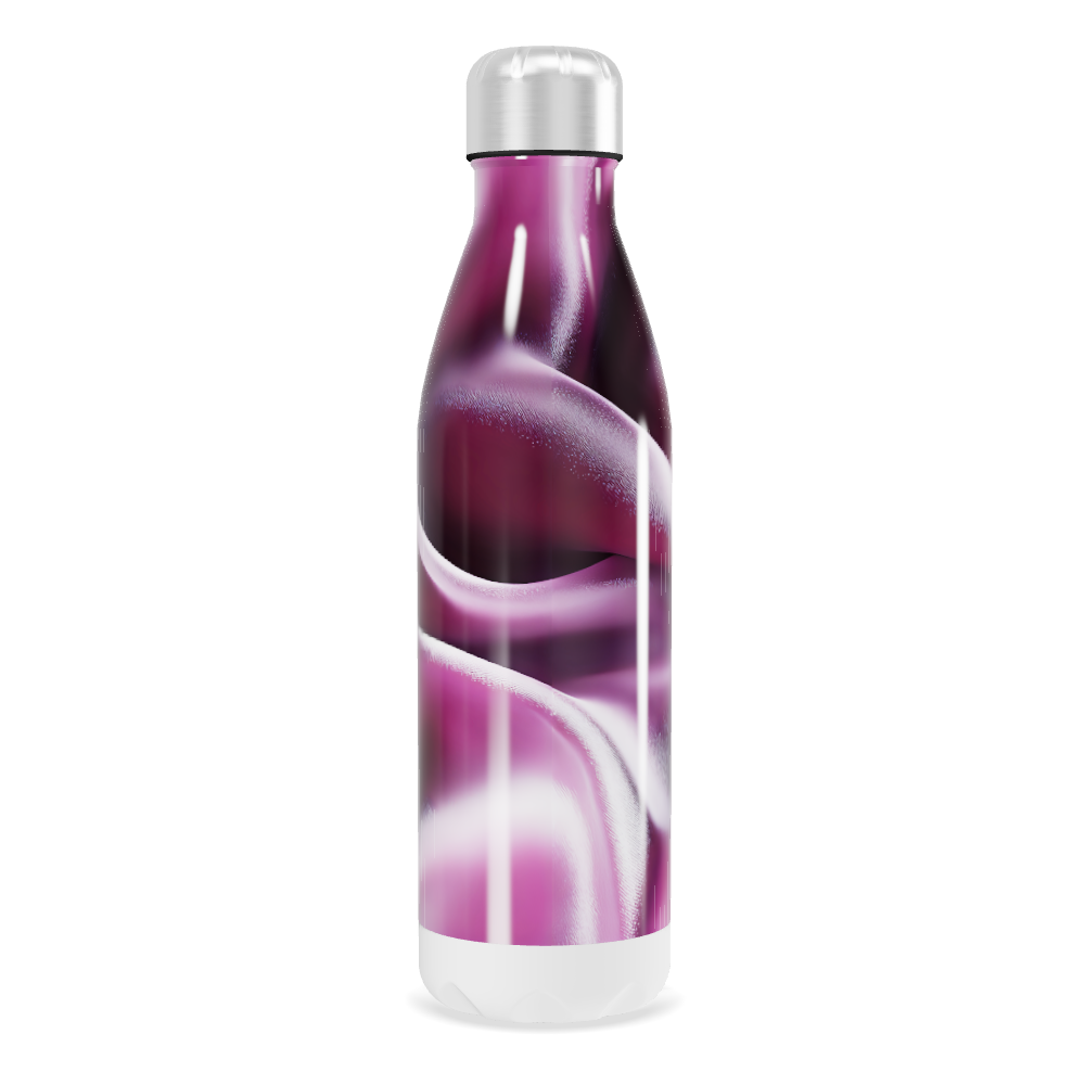 Garrafa Inox - Rosa com Efeito Espiral