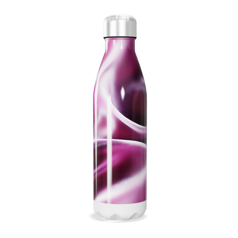 Garrafa Inox - Rosa com Efeito Espiral