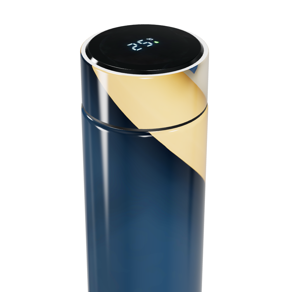 Garrafa Térmica Touch - Azul e Dourado Digital