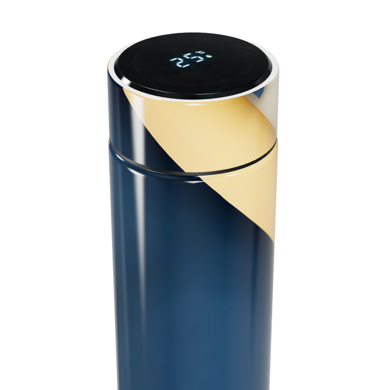 Garrafa Térmica Touch - Azul e Dourado Digital