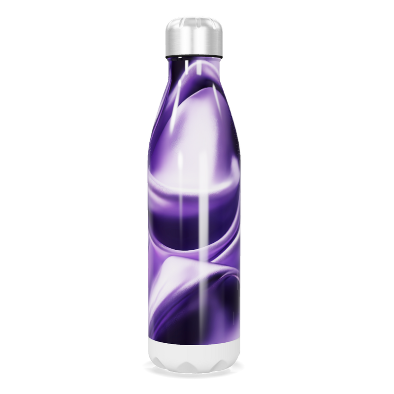 Garrafa Inox - Roxa com Estampa Abstrata