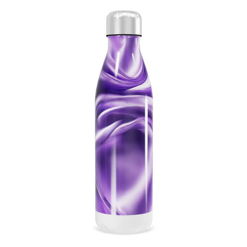 Garrafa Inox - Roxa com Estampa Abstrata