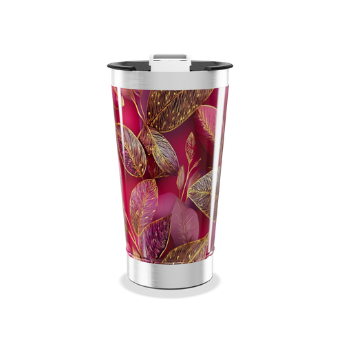 Copo Térmico - Folhas Vermelhas