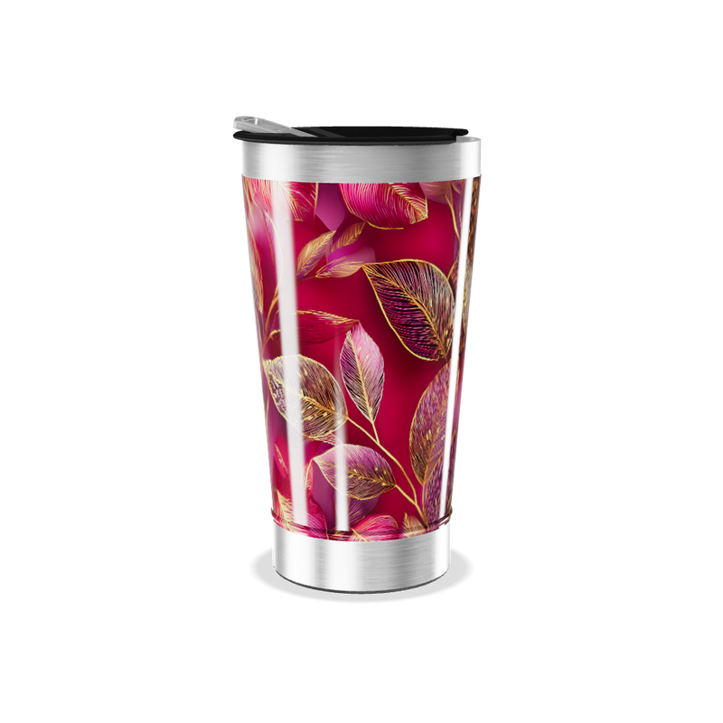 Copo Térmico - Folhas Vermelhas