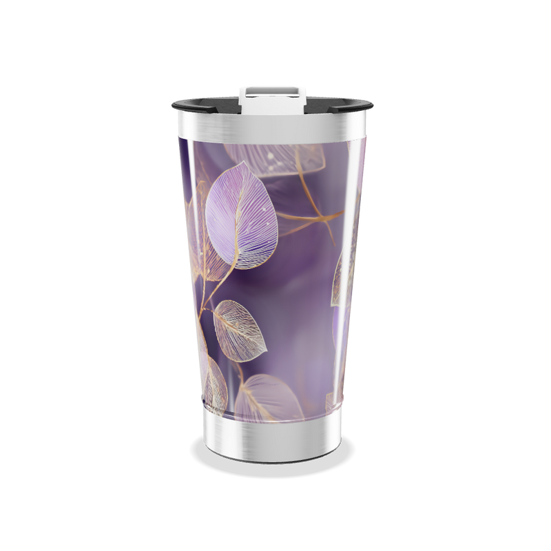 Copo Térmico - Roxo com Folhas