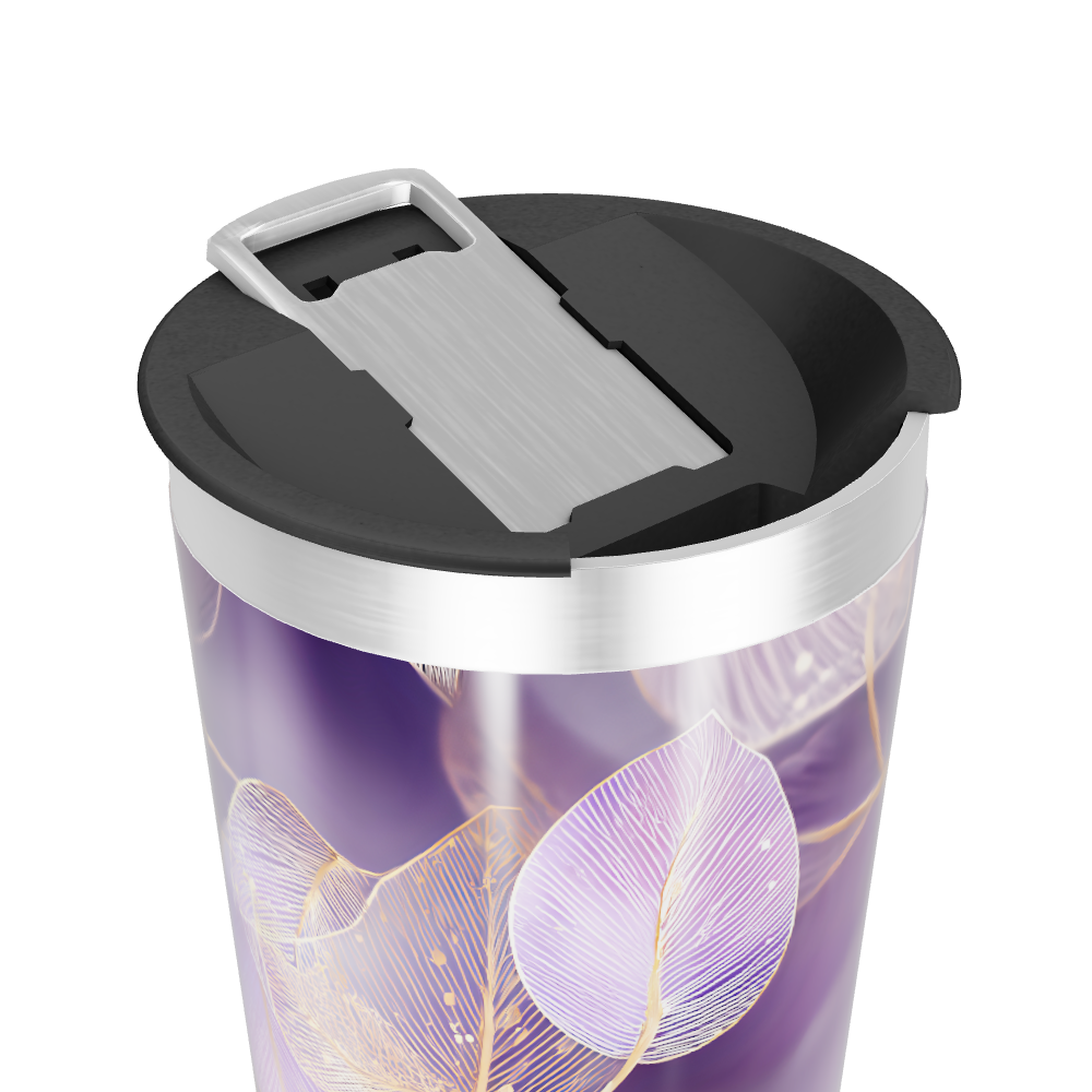 Copo Térmico - Roxo com Folhas