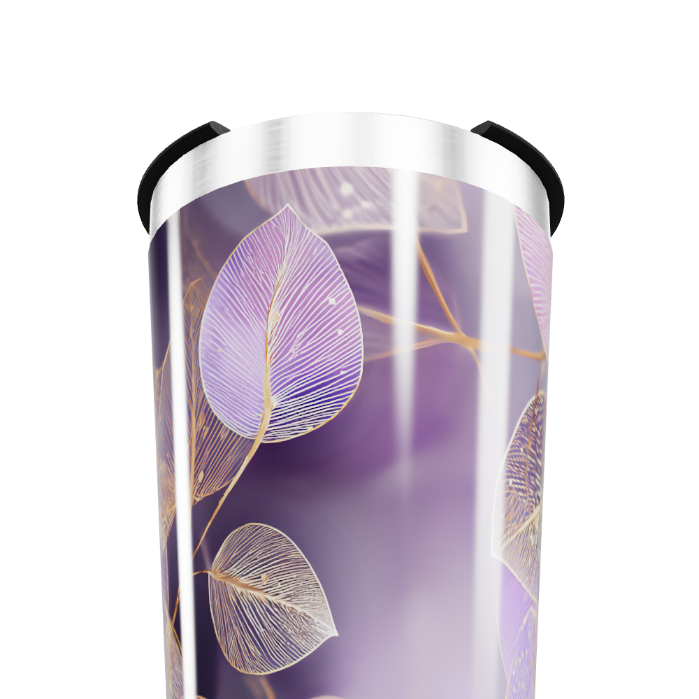 Copo Térmico - Roxo com Folhas