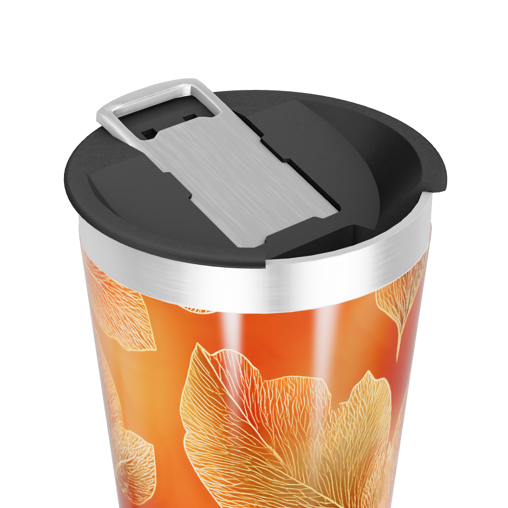 Copo Térmico - Folhas Laranja Inox