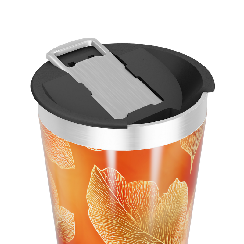 Copo Térmico - Folhas Laranja Inox