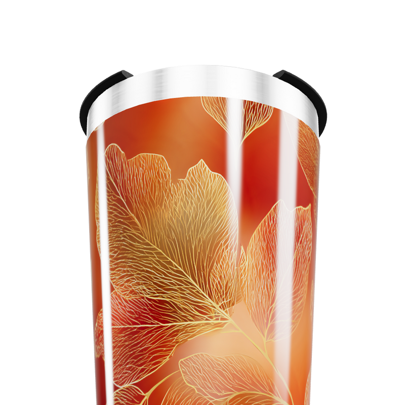 Copo Térmico - Folhas Laranja Inox
