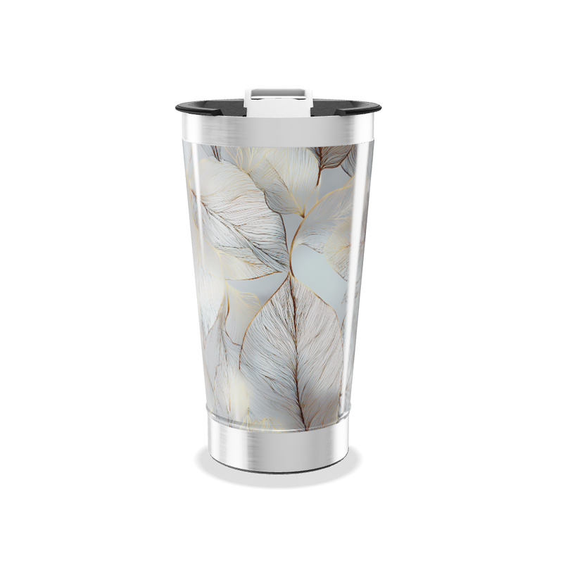Copo Térmico - Folhas Metálicas Clara