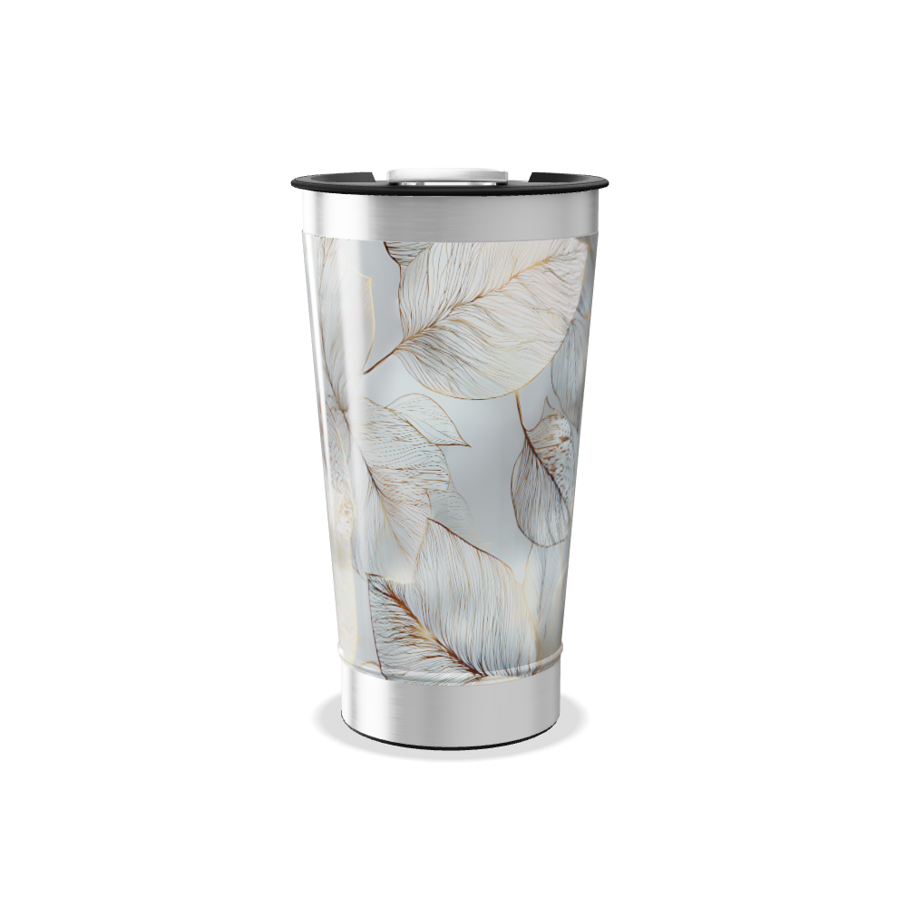 Copo Térmico - Folhas Metálicas Clara