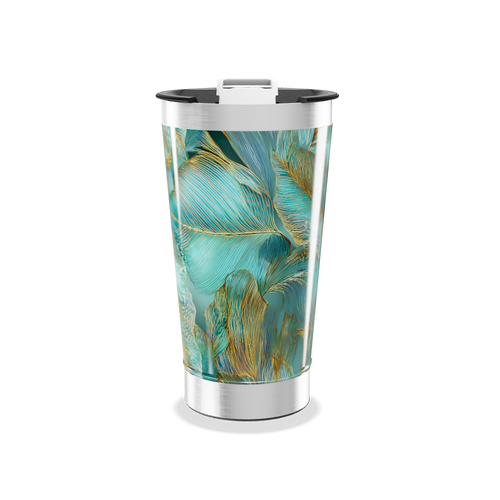 Copo Térmico - Estampa Floral Azul