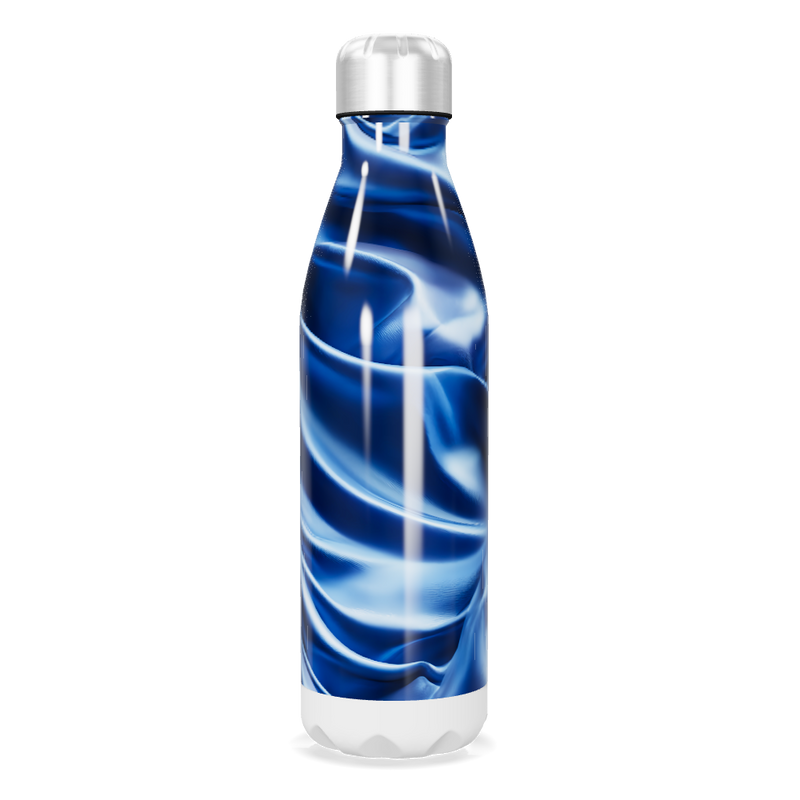 Garrafa Inox Azul - Efeito Mármore