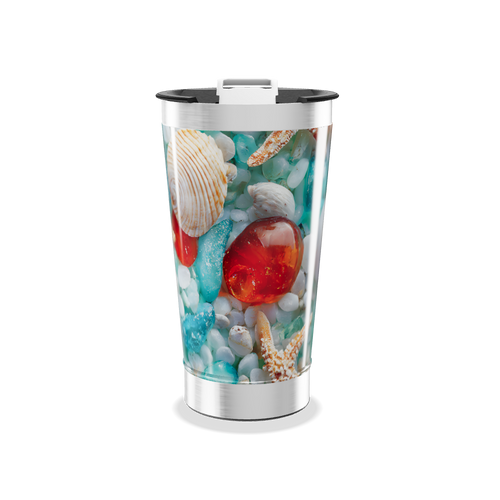 Copo Térmico - Estampa Conchas e Pedras