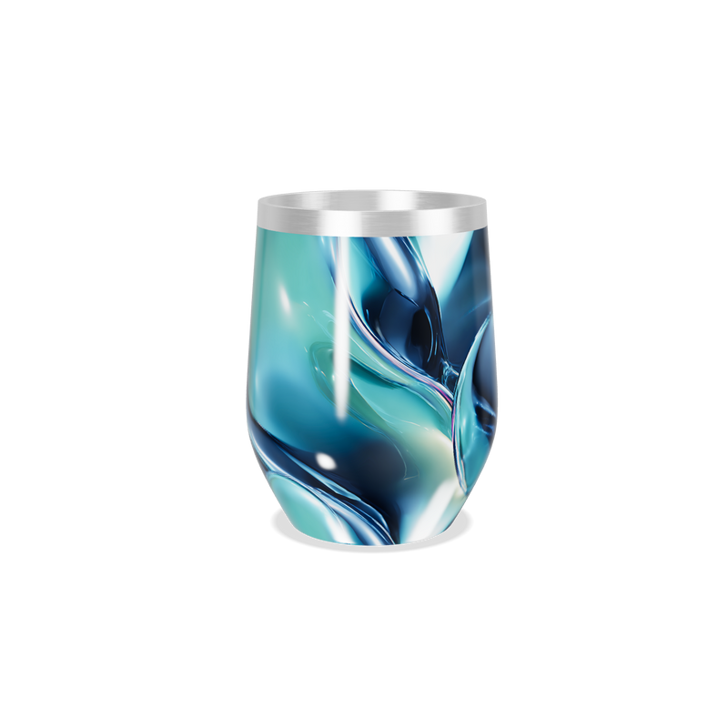 Copo Térmico Slim - Design Azul Abstrato