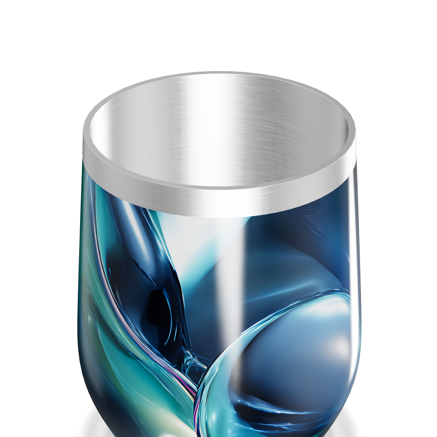 Copo Térmico Slim - Design Azul Abstrato