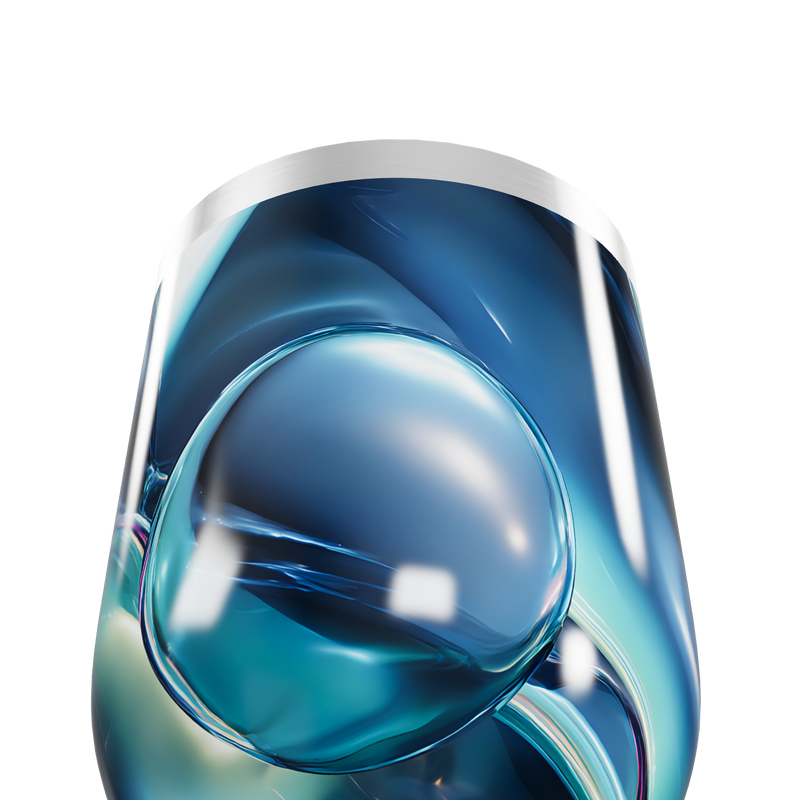 Copo Térmico Slim - Design Azul Abstrato