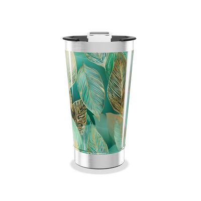 Copo Térmico - Folhas Verde Aço Inox