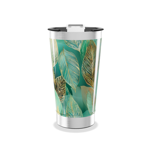 Copo Térmico - Folhas Verde Aço Inox