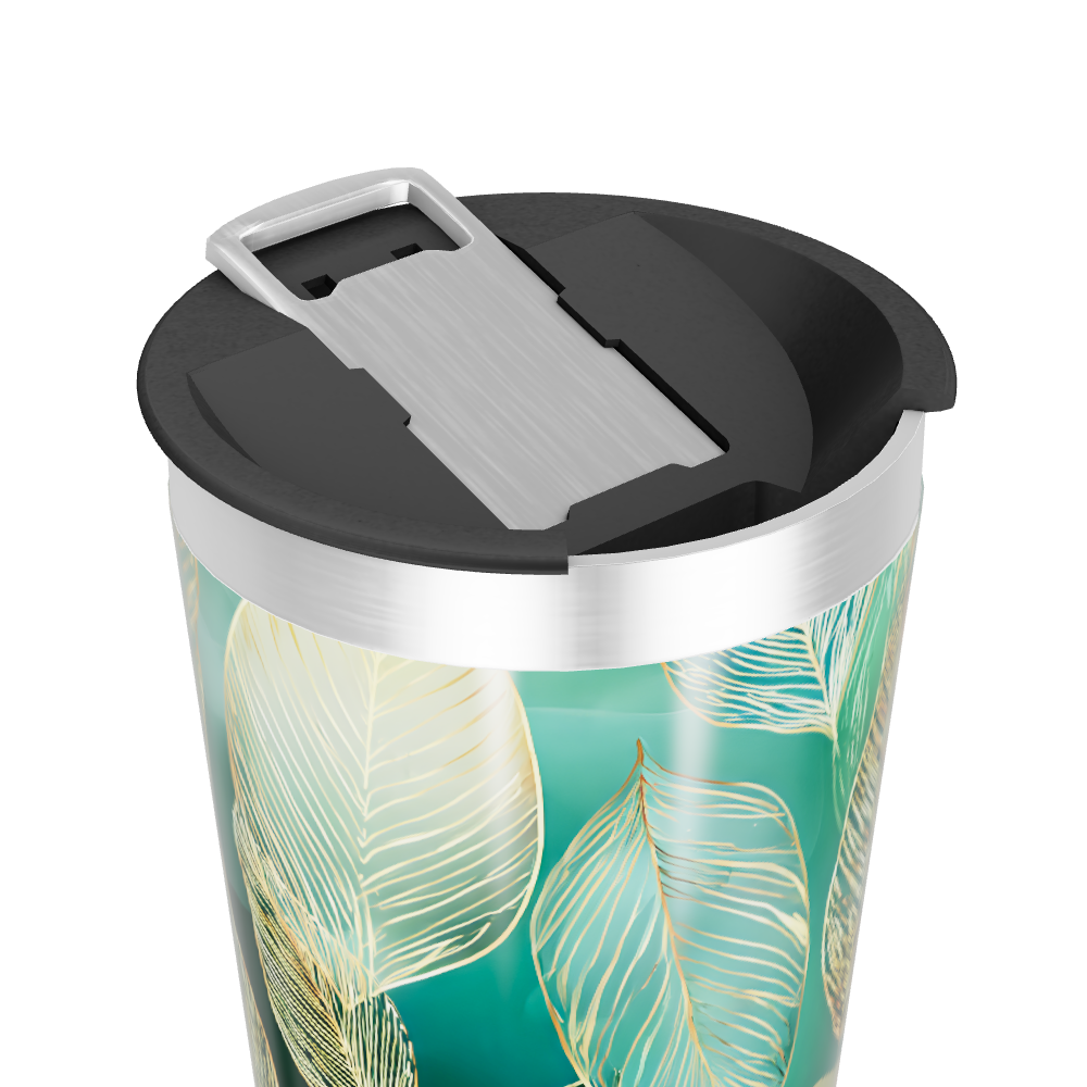 Copo Térmico - Folhas Verde Aço Inox