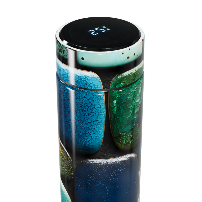 Garrafa Térmica Touch - Estampa Pedras Coloridas