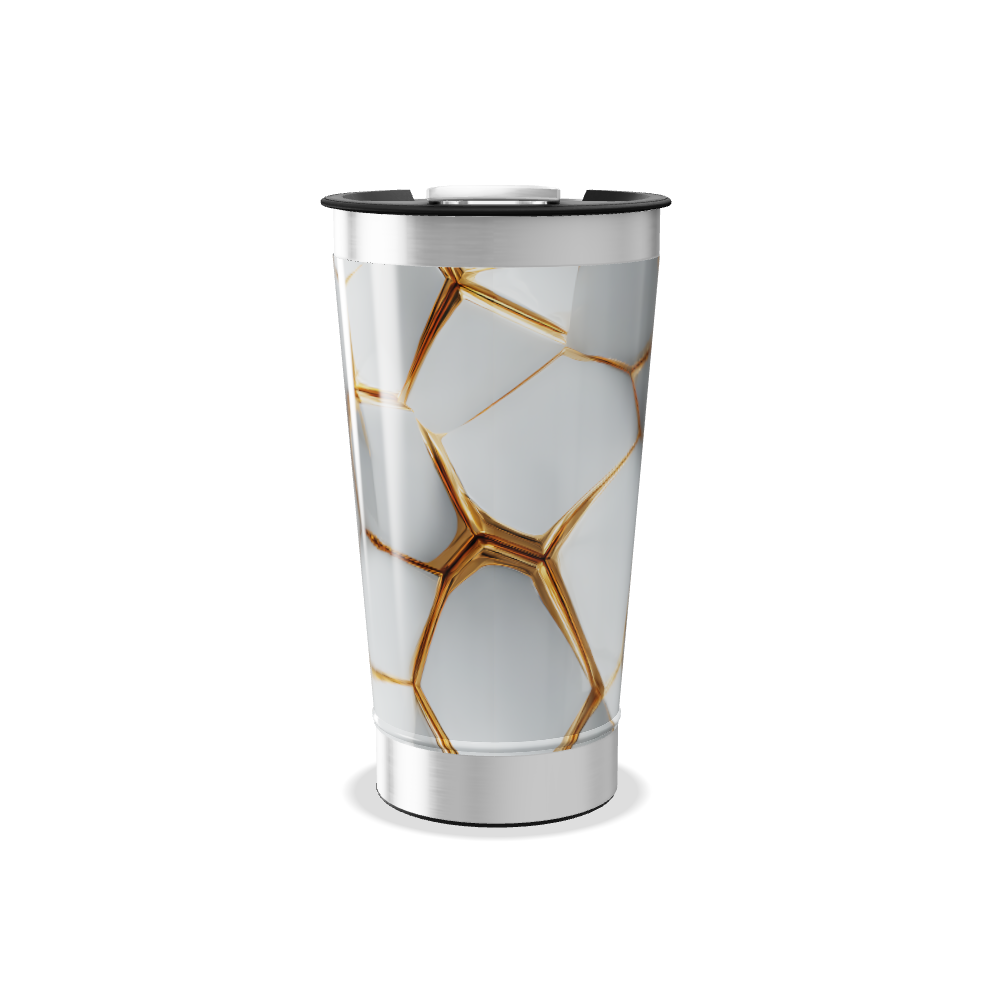 Copo Térmico - Com estampa hexagonal dourada