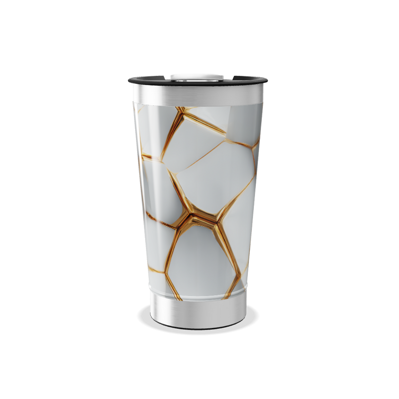 Copo Térmico - Com estampa hexagonal dourada