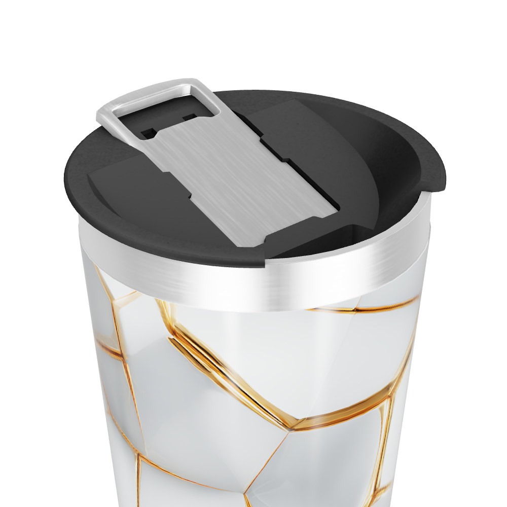 Copo Térmico - Com estampa hexagonal dourada