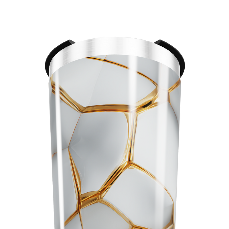 Copo Térmico - Com estampa hexagonal dourada