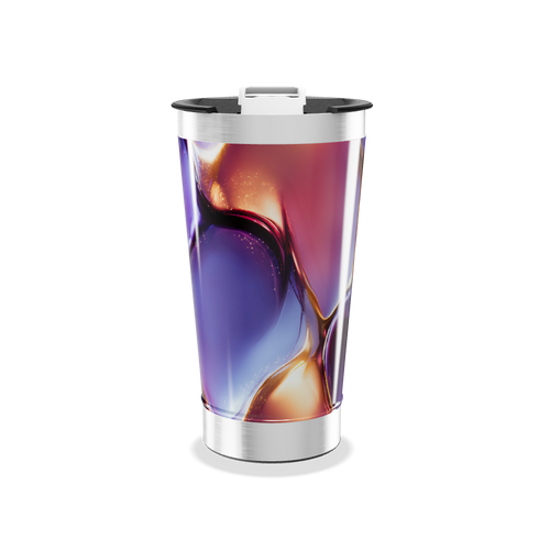Copo Térmico - Cores Abstratas Aço Inox