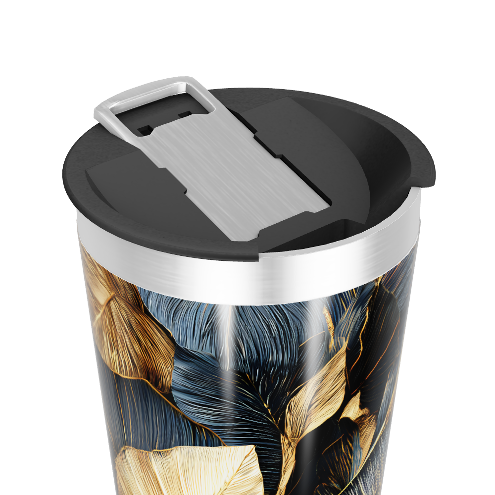 Copo Térmico - Folhas Douradas Aço Inox
