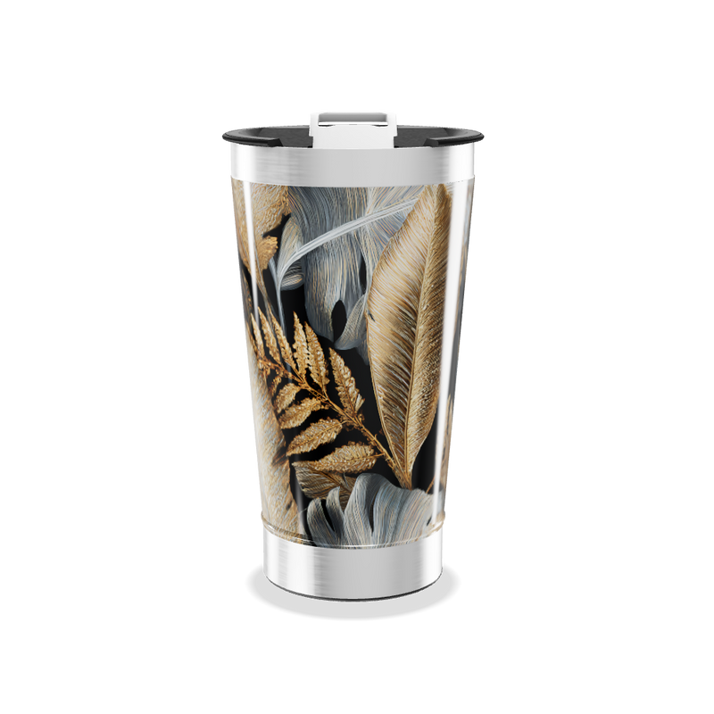 Copo Térmico - Folhagem Dourada