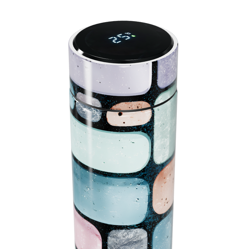 Garrafa Térmica Touch - Estampa Colorida Geométrica