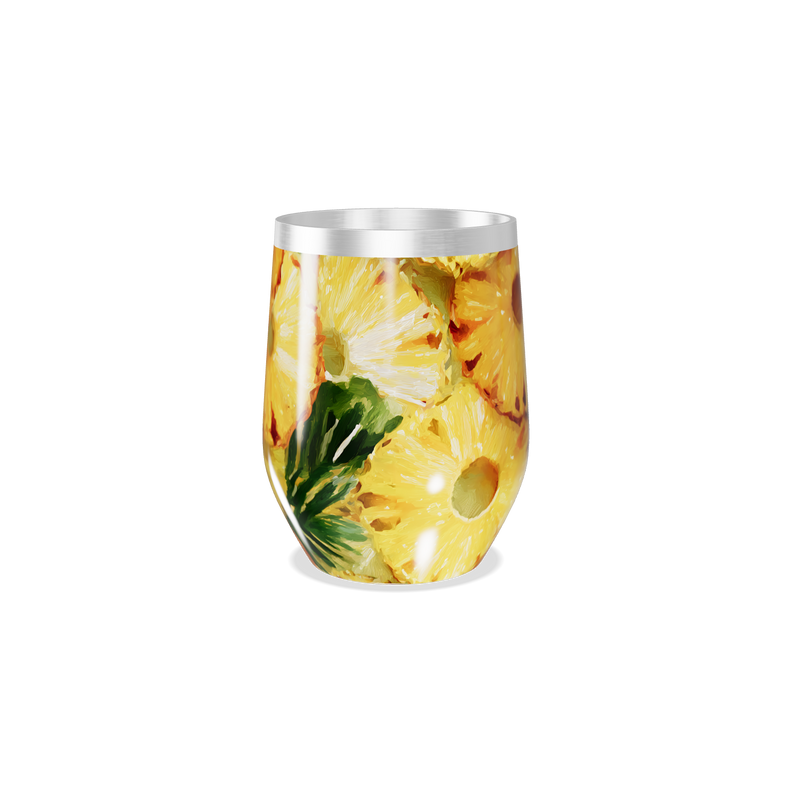 Copo Térmico Slim - Abacaxi Tropical Aço Inox