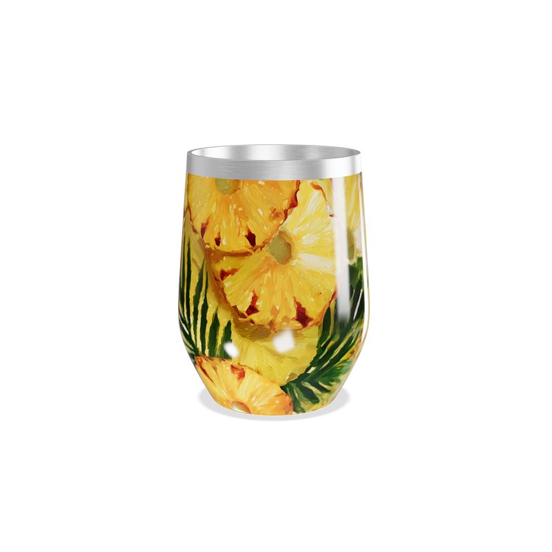 Copo Térmico Slim - Abacaxi Tropical Aço Inox